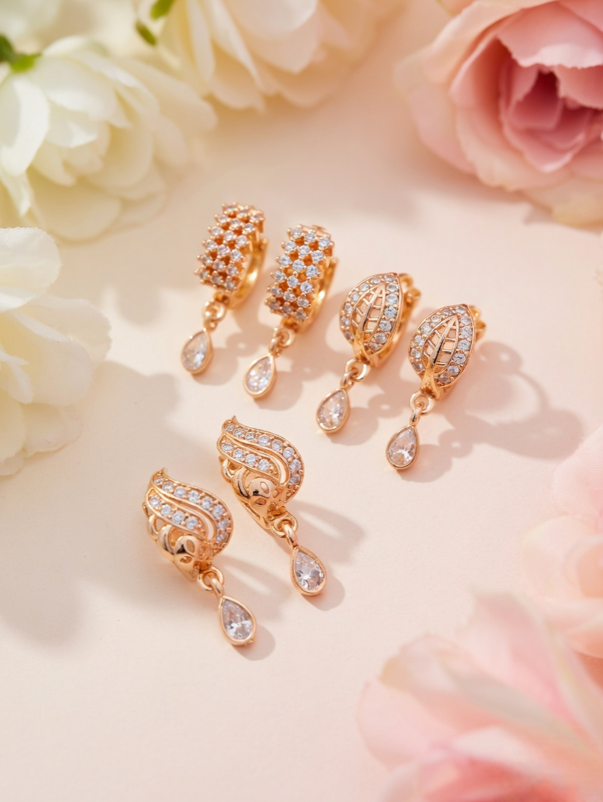 Elegant Glow Traditional Gold Earrings