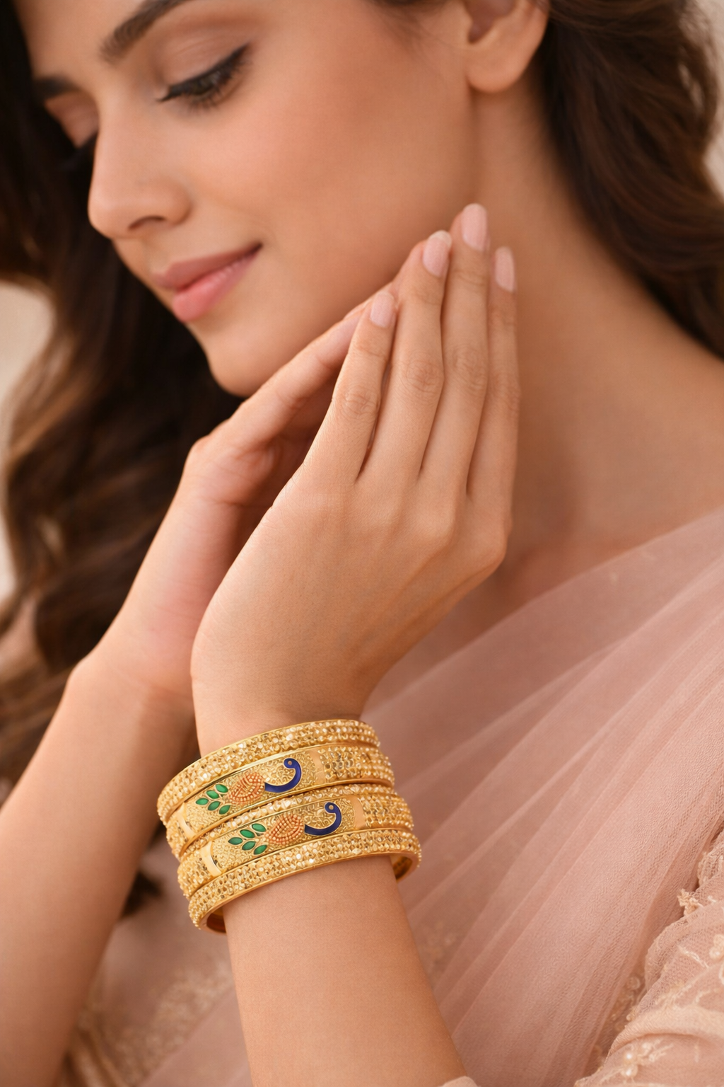 Chic Everyday Wear Gold Bangles Set