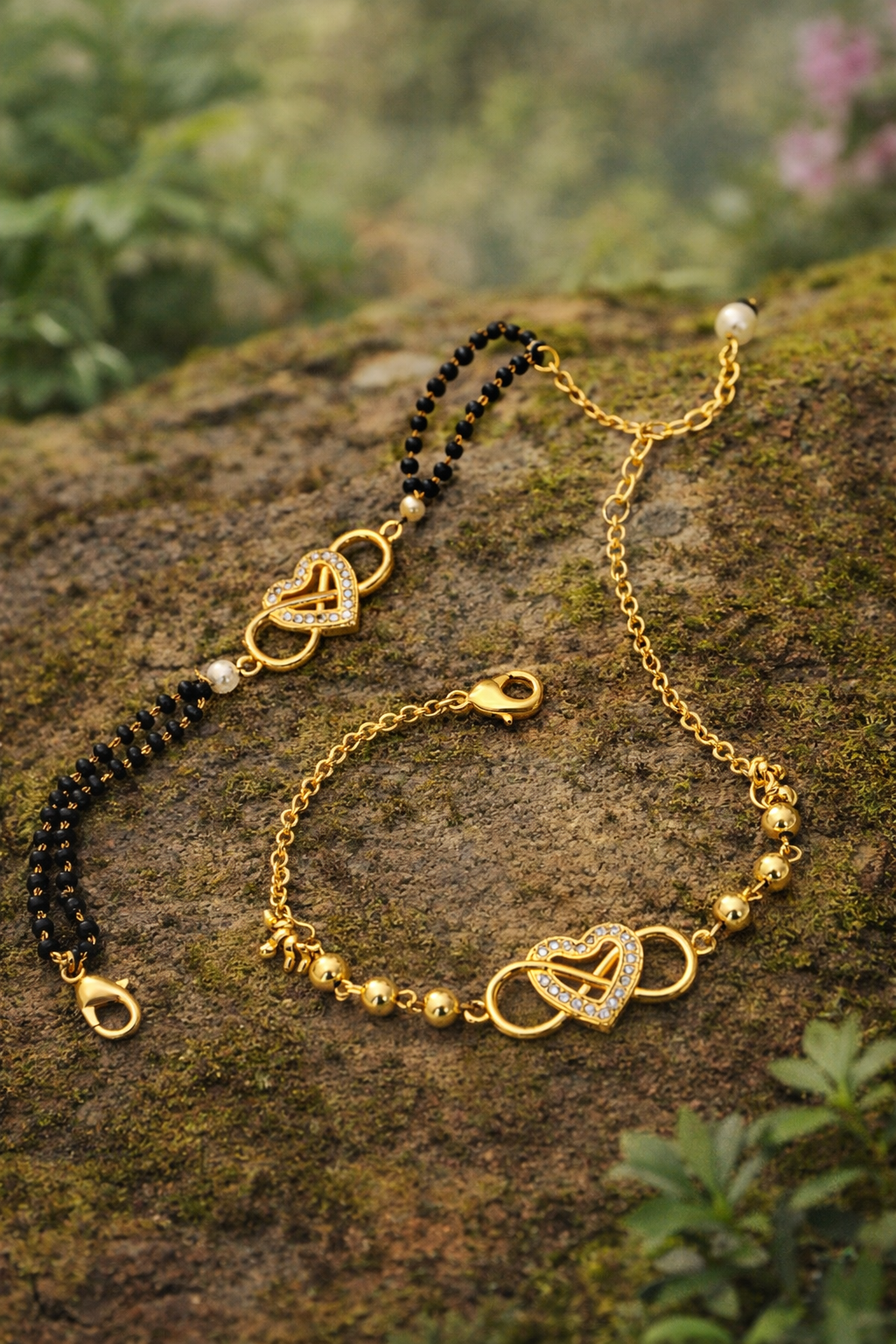 Elegant Gold Link Bracelet with Crystal Accents