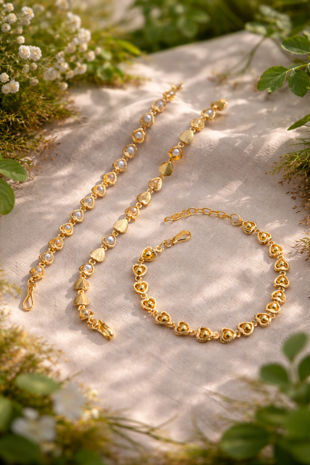 Delicate Gold Bracelet with Elegant Stones
