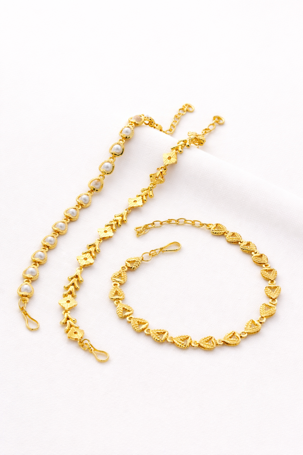 Party Wear Gold Bracelet with Crystal Touch
