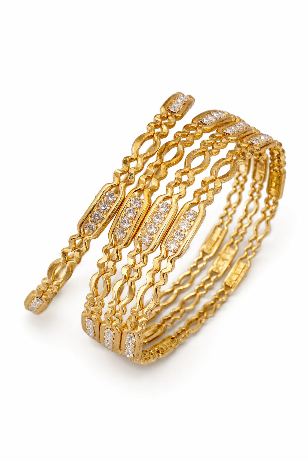 Designer Multi-Layer Gold Bangles Set
