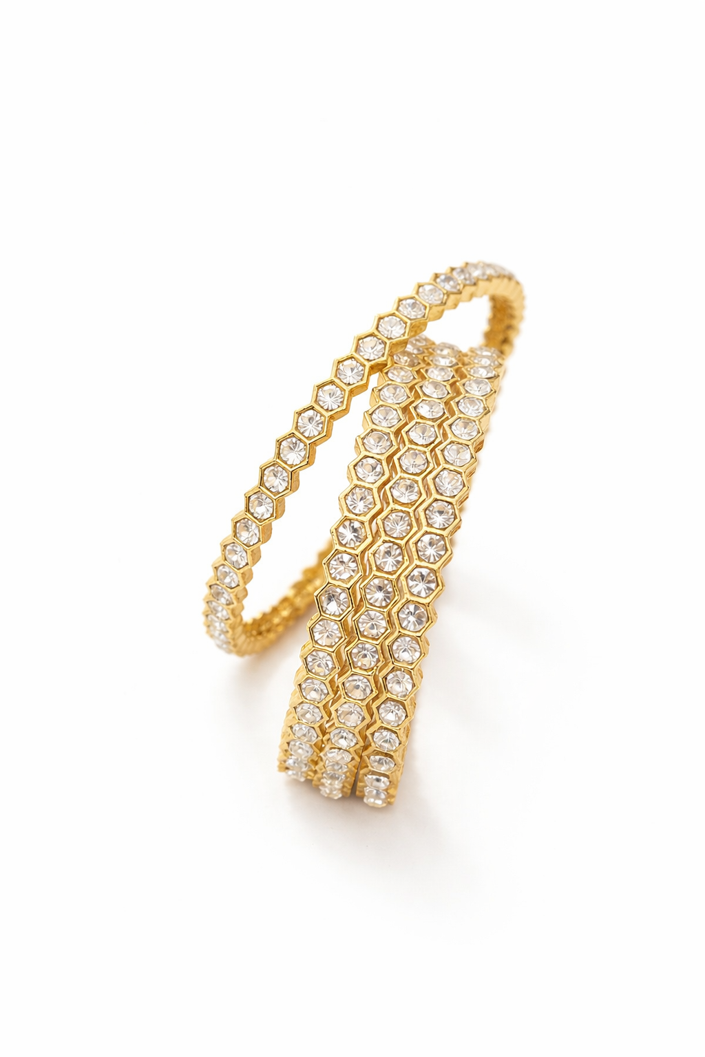 Stylish Slim Gold Bangles Set for Women