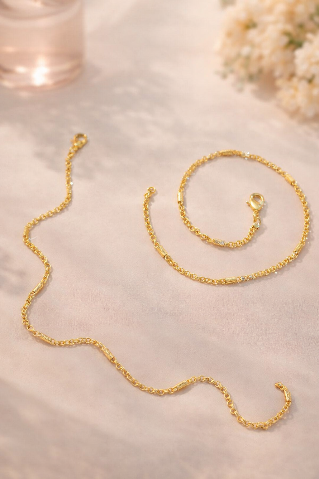 Minimal Floral Gold Anklet