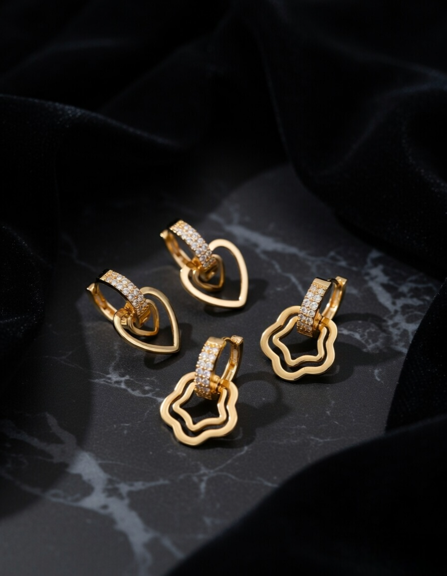 Luxe Sparkle Dual Style Earrings