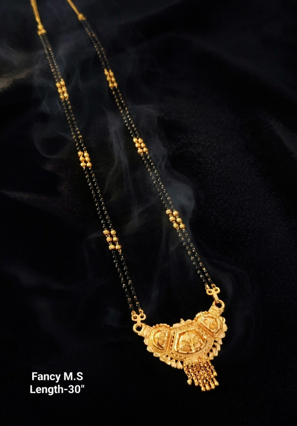 Designer Dual Layer Mangalsutra with Red Stone
