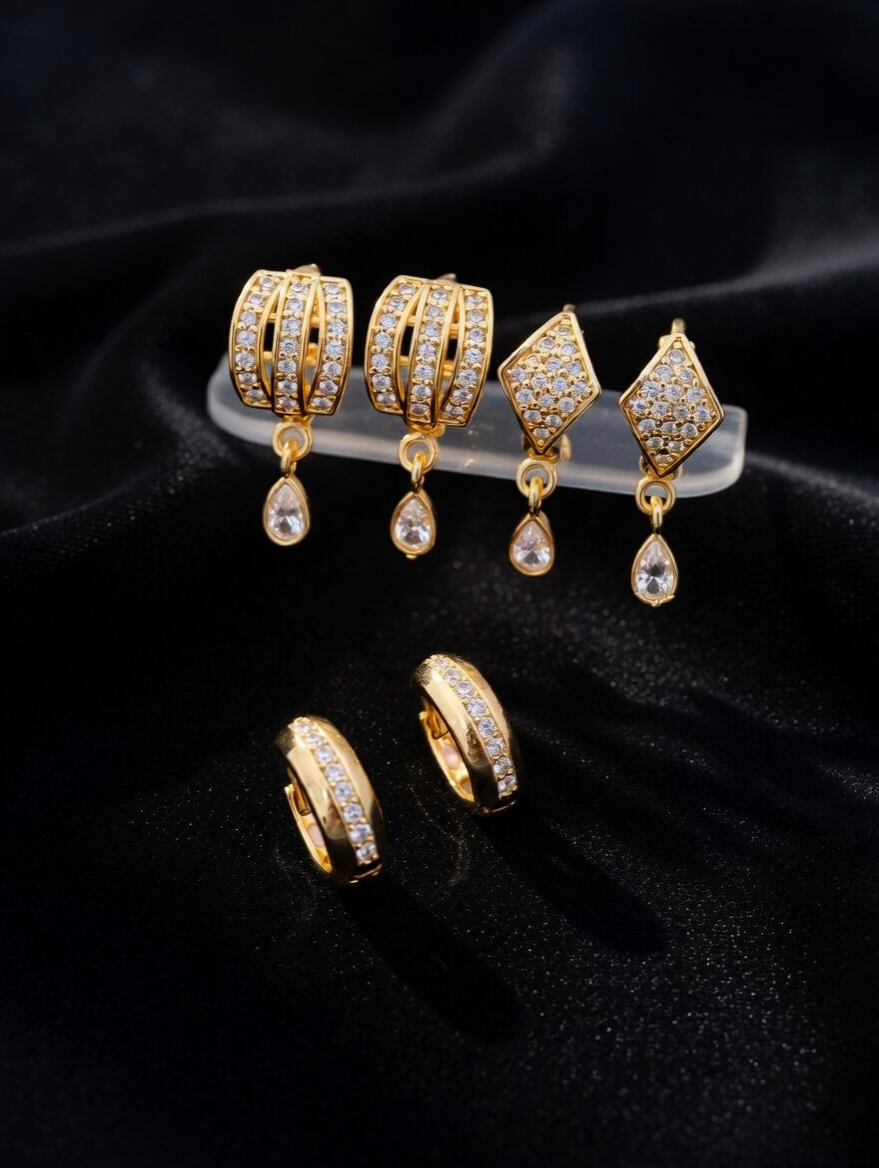 Heritage Luxe Gold Hoop & Drop Combo