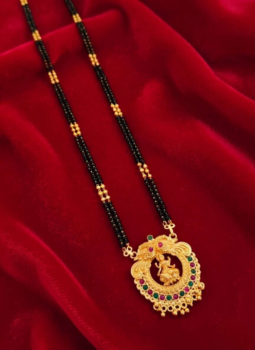 Sophisticated Dual Chain Ruby Mangalsutra