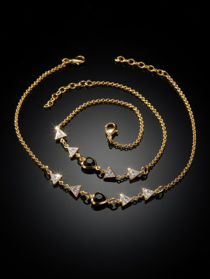 Floral Charm Chain Anklet