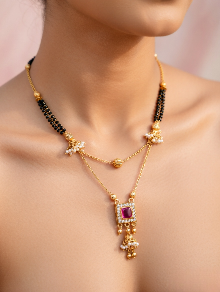 Royal Ruby Drop Mangalsutra