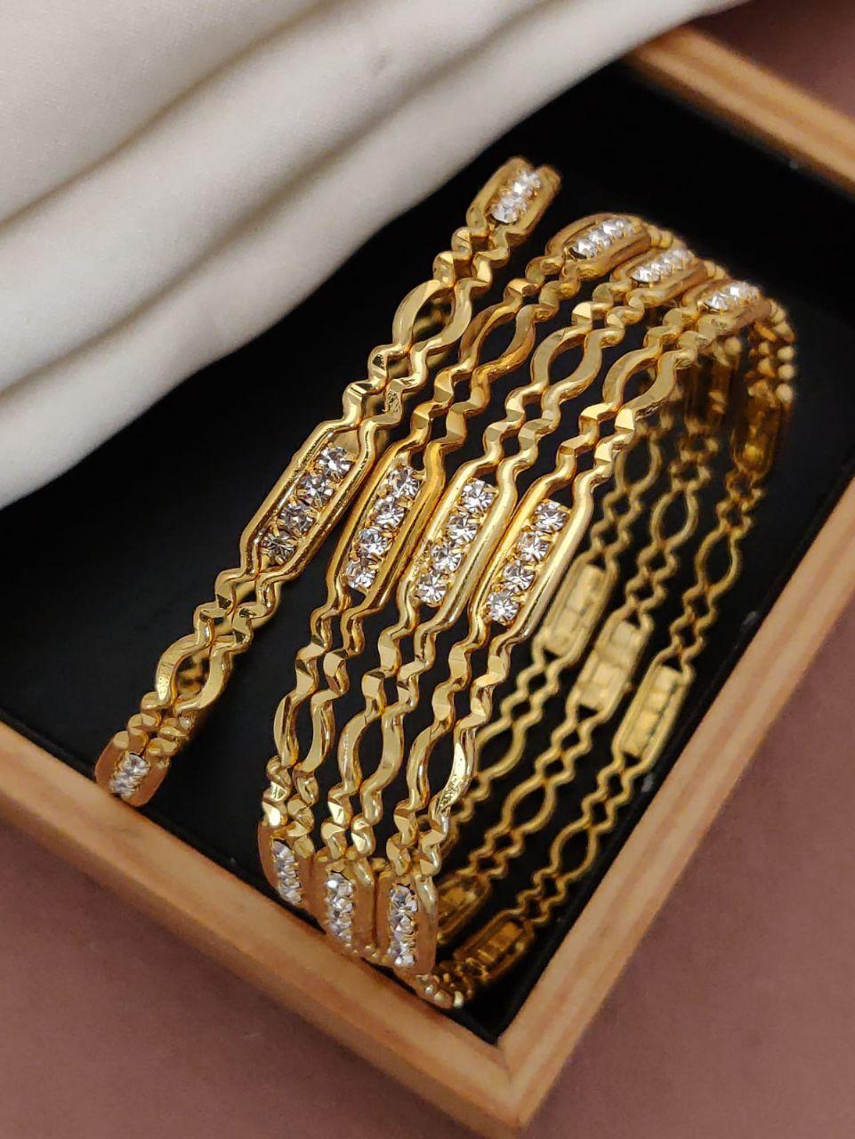 Designer Multi-Layer Gold Bangles Set