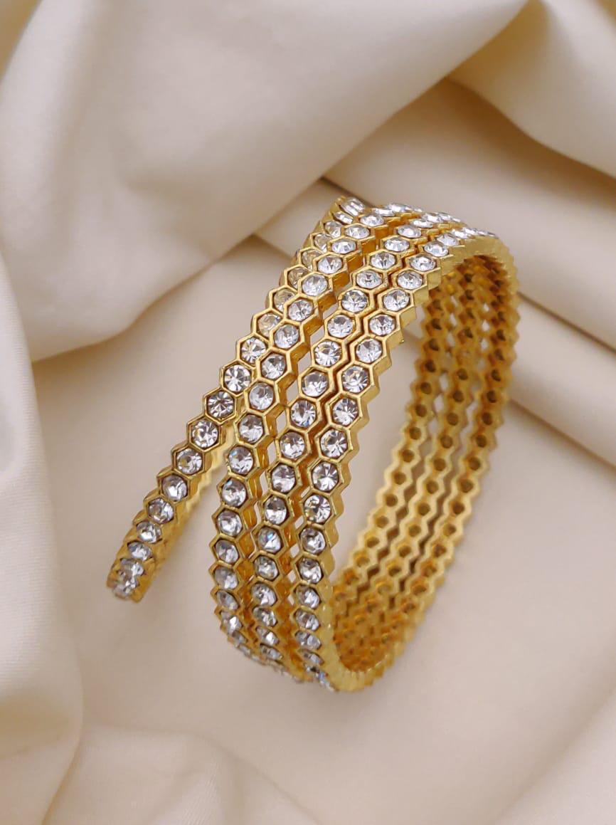 Stylish Slim Gold Bangles Set for Women