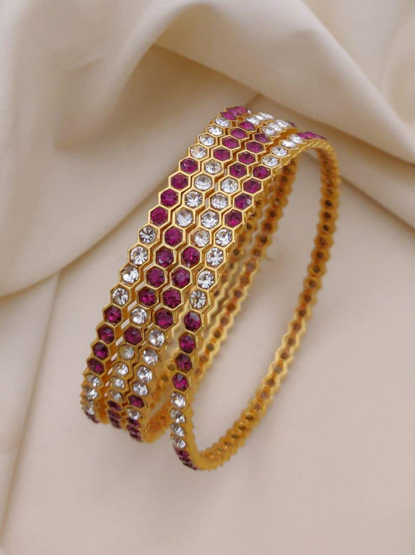Traditional Gold Finish Stone Bangles