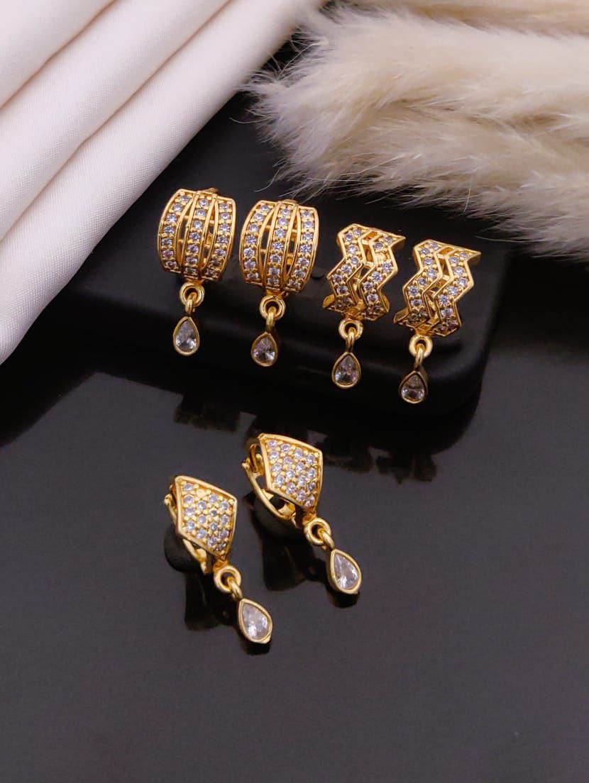 Festive Glow Crystal Gold Earrings