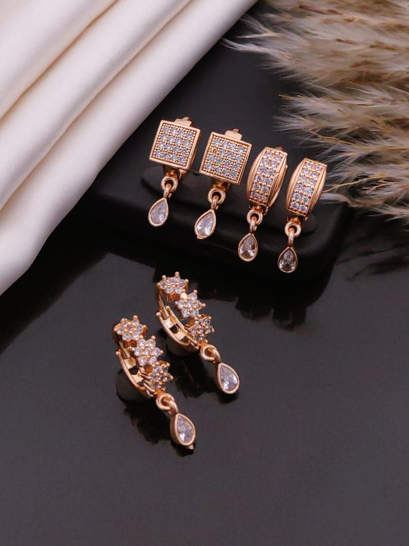 Dazzling Charm Gold Earrings Set