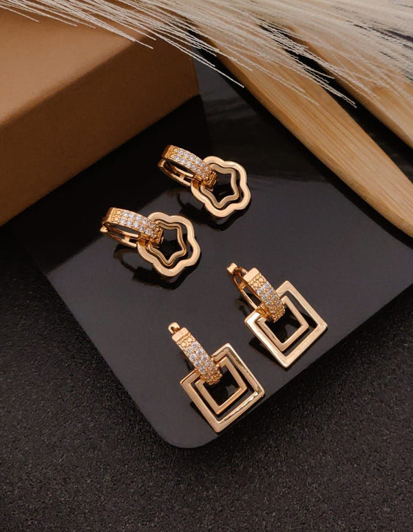 Timeless Elegance Crystal Gold Earrings