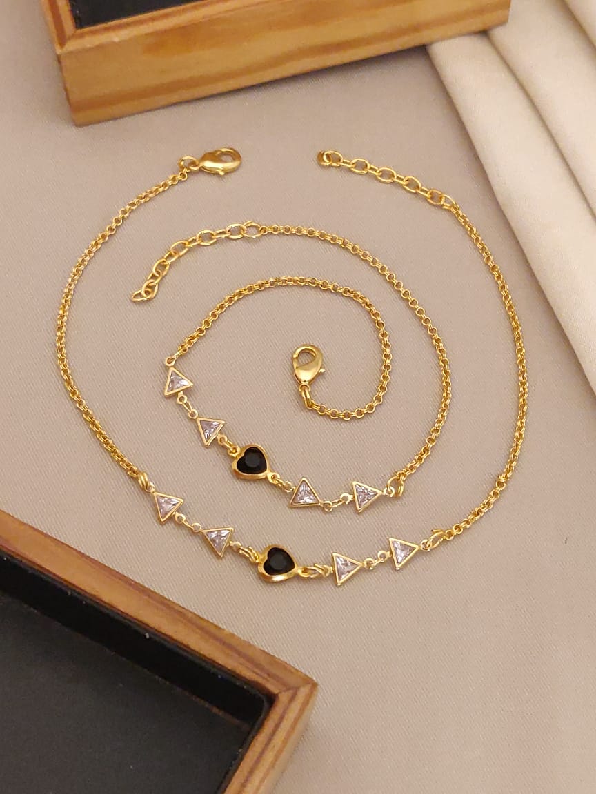 Floral Charm Chain Anklet