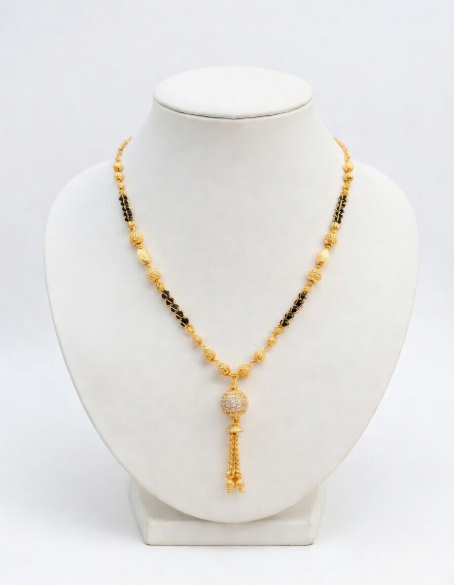 Traditional Ruby Square Charm Mangalsutra