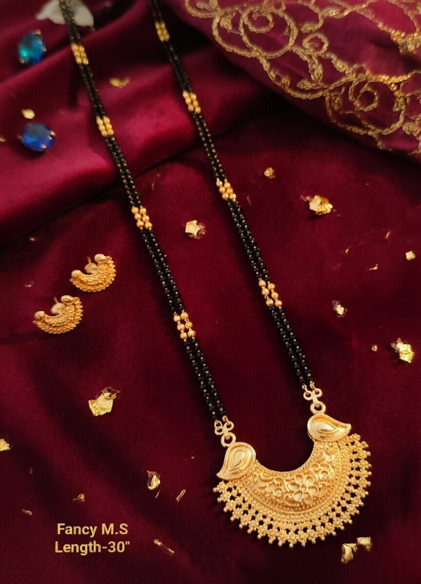 Premium Gold Layered Mangalsutra with Ruby Accent