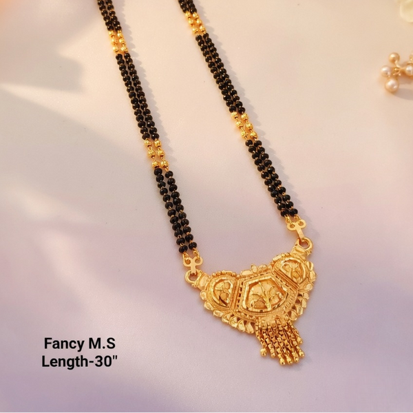 Designer Dual Layer Mangalsutra with Red Stone