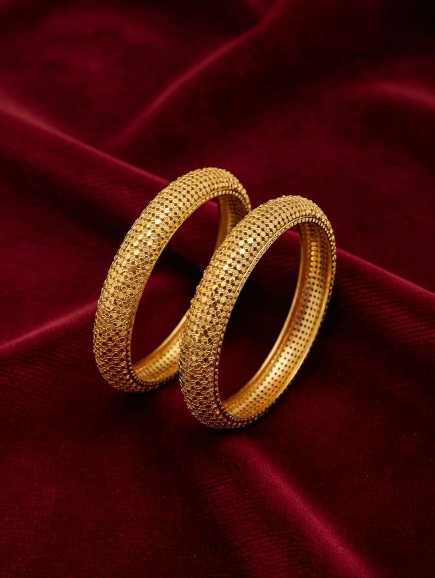 Graceful Multi-Row Gold Bangles