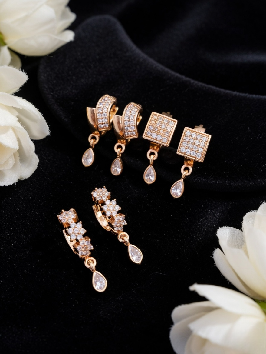 Golden Bloom Leaf Style Earrings