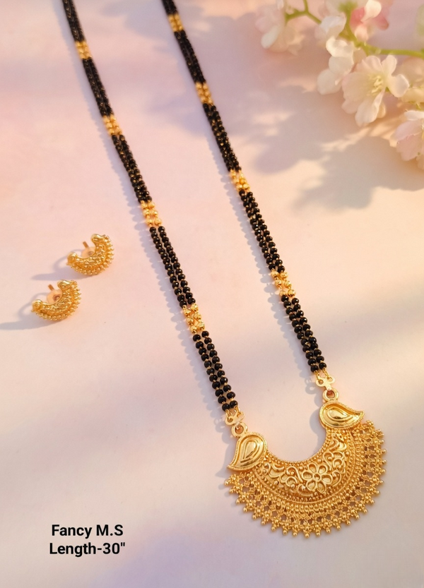 Premium Gold Layered Mangalsutra with Ruby Accent