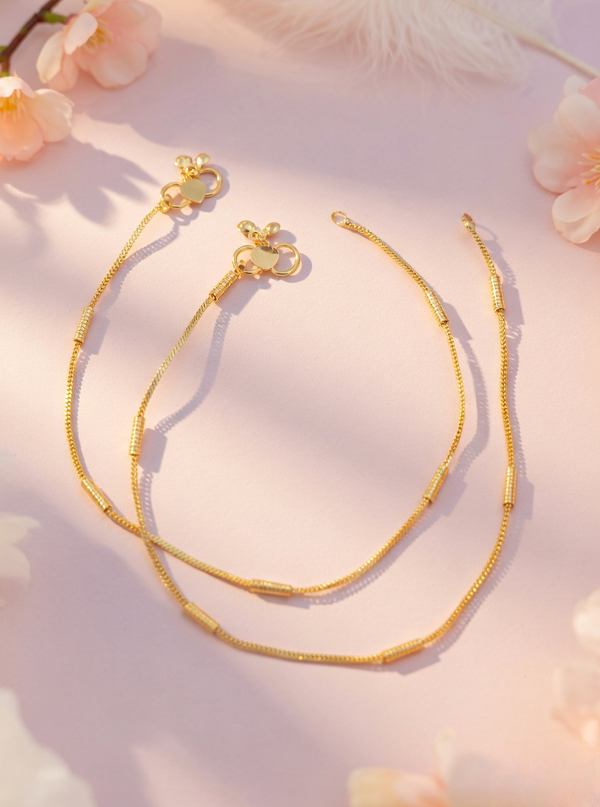 Blue Daisy Gold Anklet