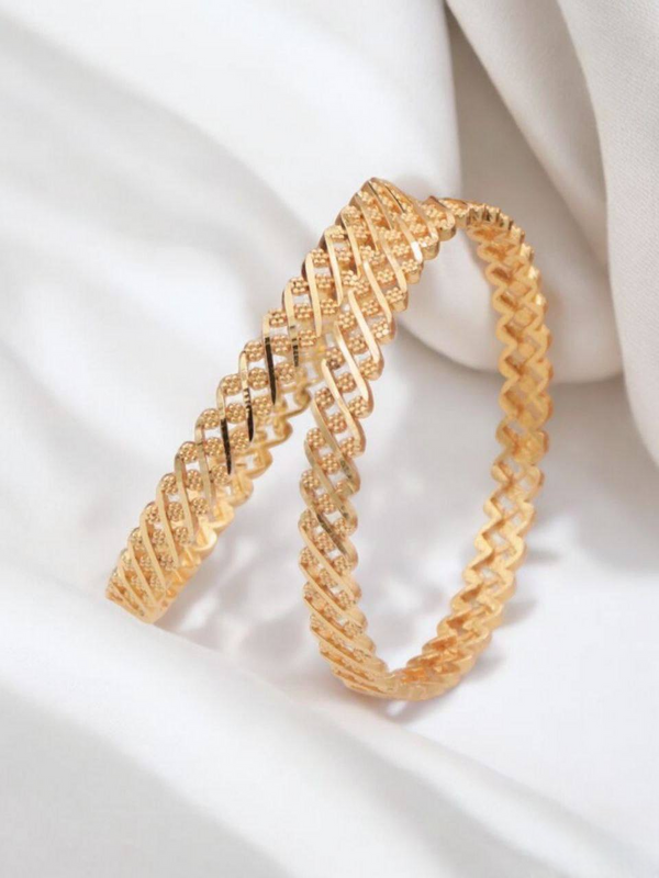 Handcrafted Style Gold Bangles Set