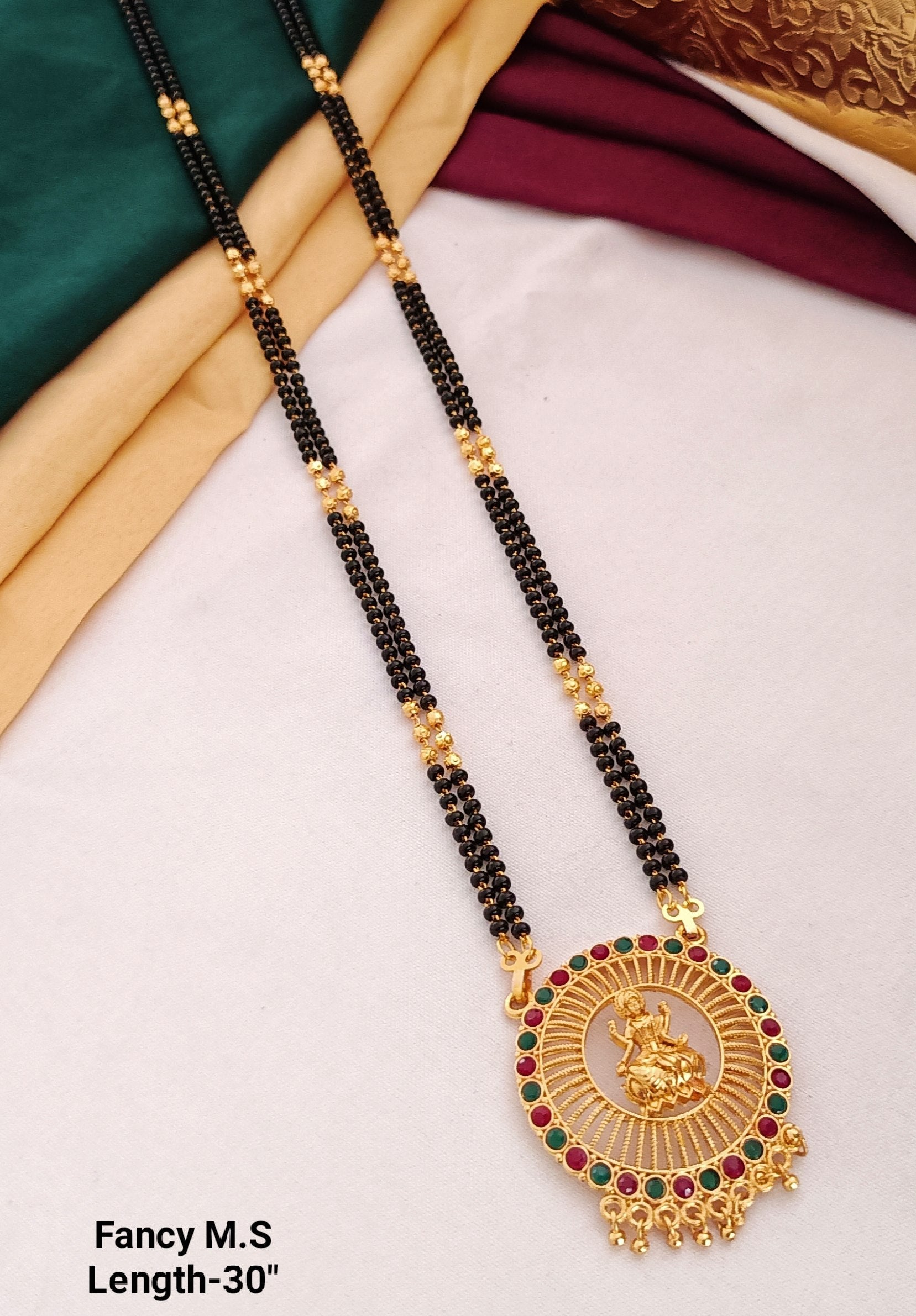 Traditional Gold Dangling Pendant Mangalsutra