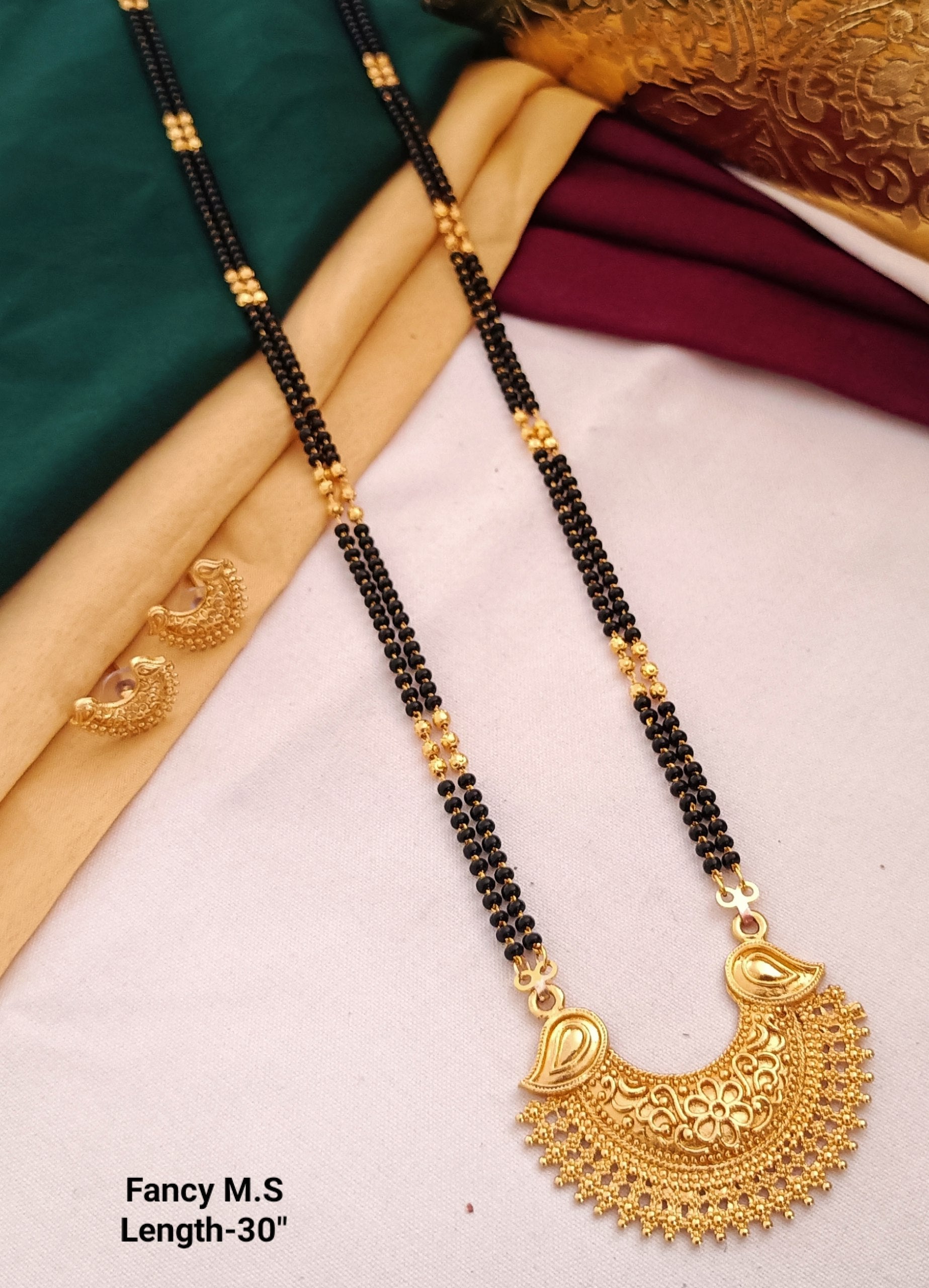 Premium Gold Layered Mangalsutra with Ruby Accent