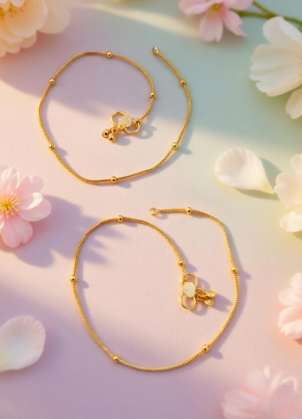 Petite Flower Chain Anklet