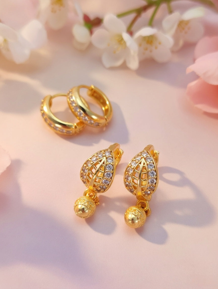 Royal Radiance Gold Drop Earrings