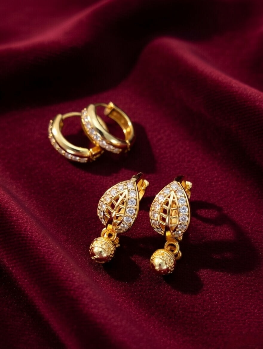 Royal Radiance Gold Drop Earrings