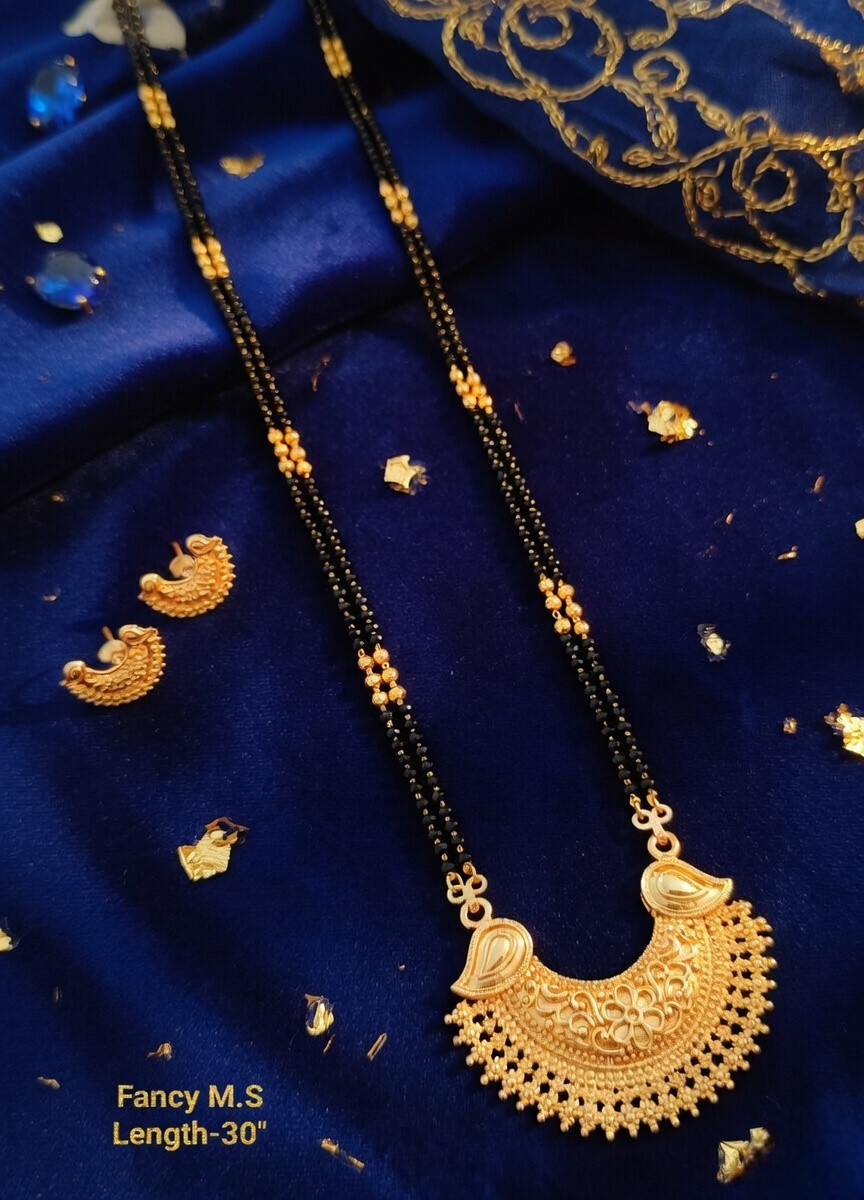 Premium Gold Layered Mangalsutra with Ruby Accent
